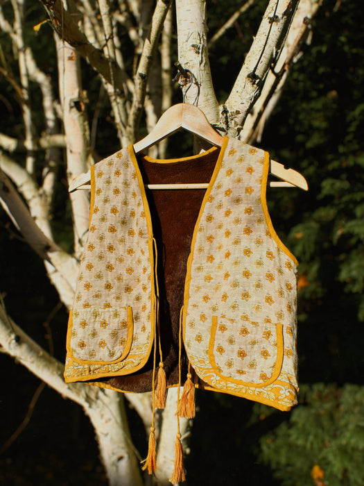 Kantha Faux Fur Priya Vest - Small