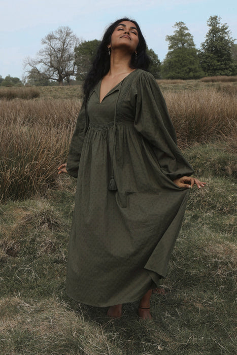 The Zenya Dress - Dark Olive