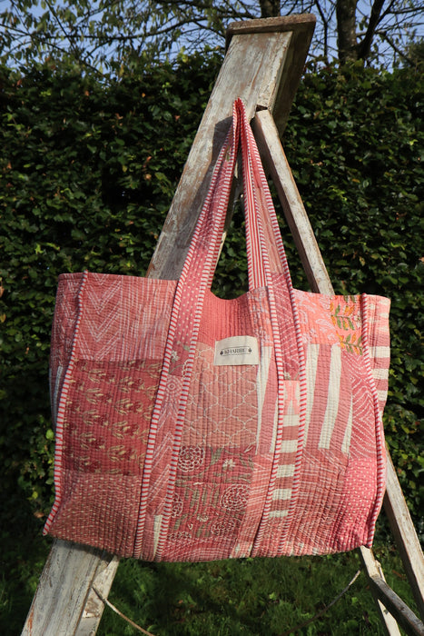 Pink Patchwork Quilted Bag