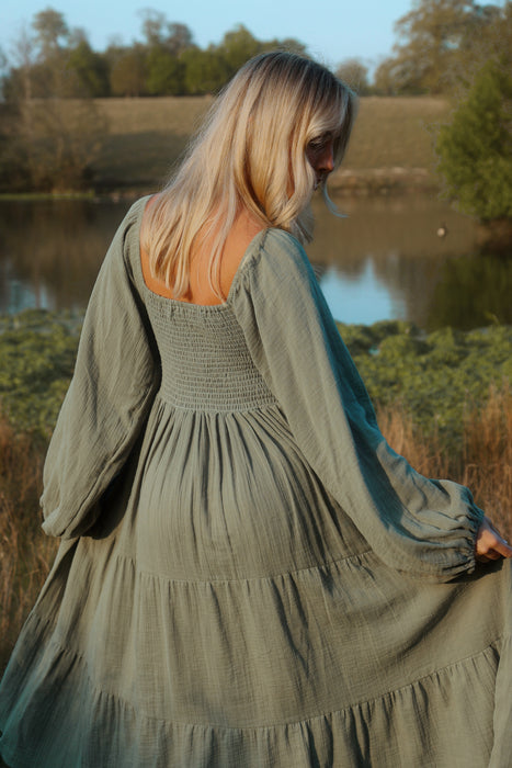 The Anushka Dress - Blue Sage
