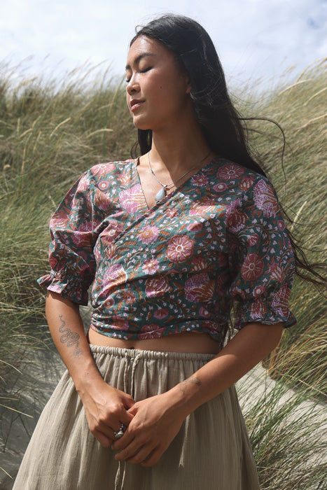 The Birdie Wrap Blouse ~ Secret Garden