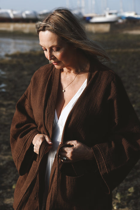 The Indira Kimono Jacket ~ Cacao Brown
