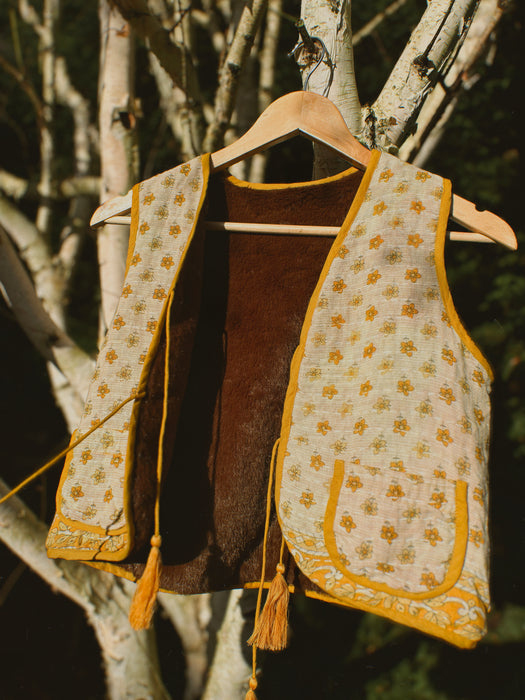 Kantha Faux Fur Priya Vest - Small