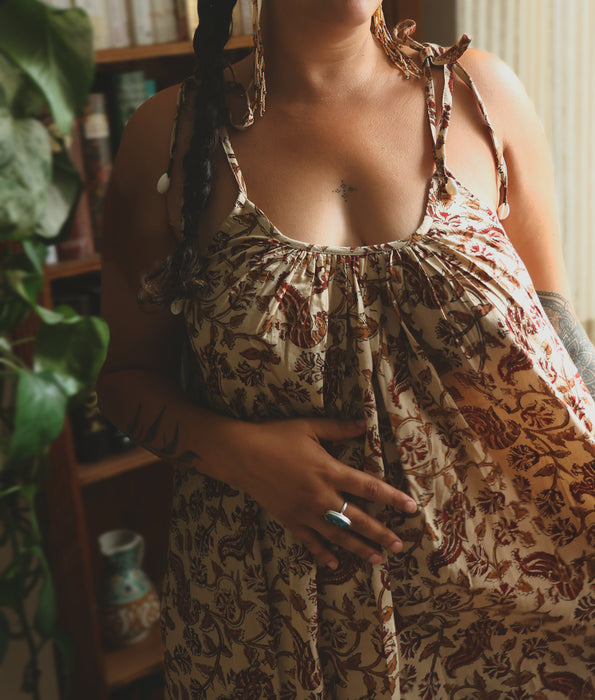 The Kalyani Midi Dress ~ Soft Chamomile