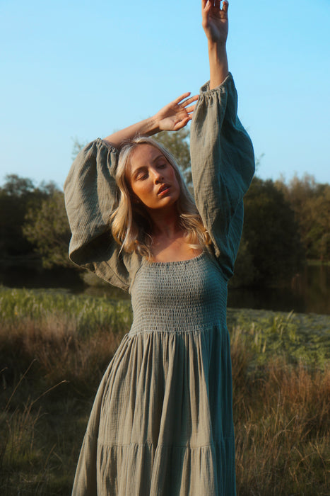 The Anushka Dress - Blue Sage