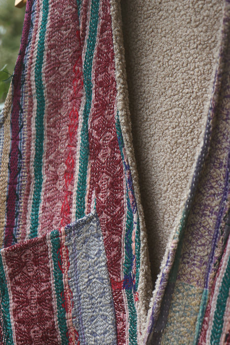 Embroidered Kantha Teddy Gilet S/M