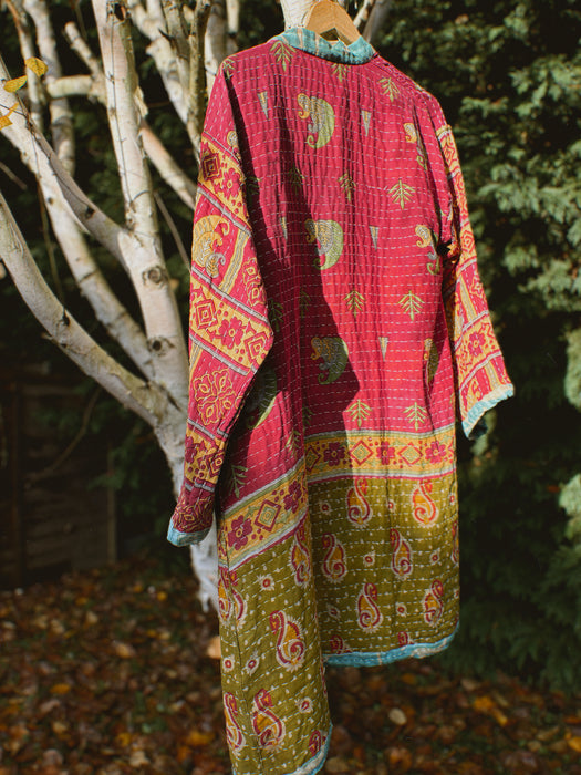 Blanket Stitch Reversible Kantha Duster Jacket