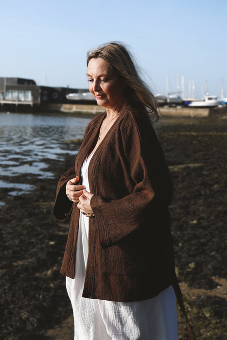 The Indira Kimono Jacket ~ Cacao Brown