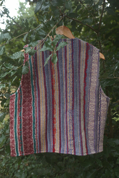 Embroidered Kantha Teddy Gilet M/L