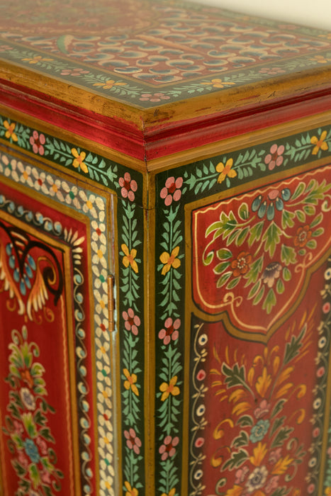 Large Hand Painted Indian Cabinet