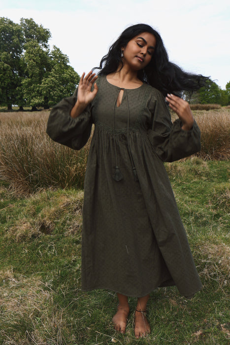 The Zenya Dress - Dark Olive