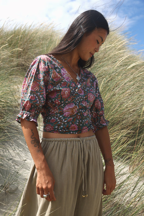 The Birdie Wrap Blouse ~ Secret Garden