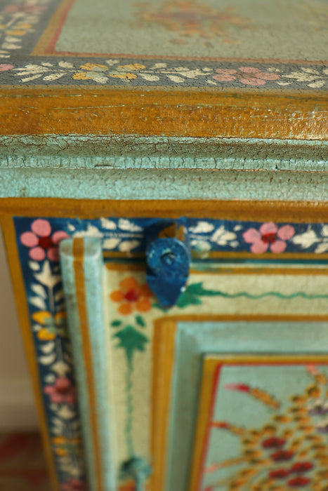 Indian Hand Painted Floral Cabinet