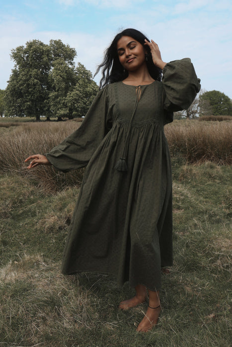 The Zenya Dress - Dark Olive