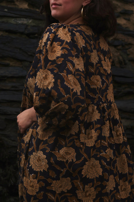 The Rowan Dress - Khaki Bloom