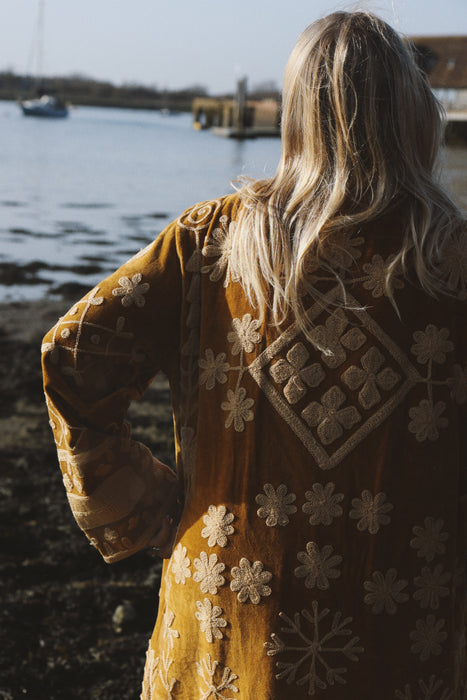 The Kasbah Velvet Duster - Golden Honey