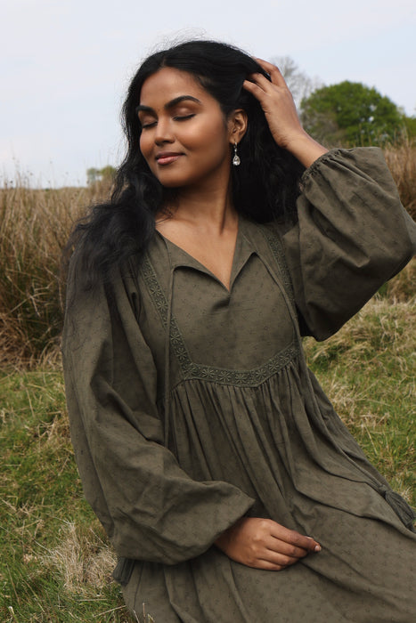 The Zenya Dress - Dark Olive