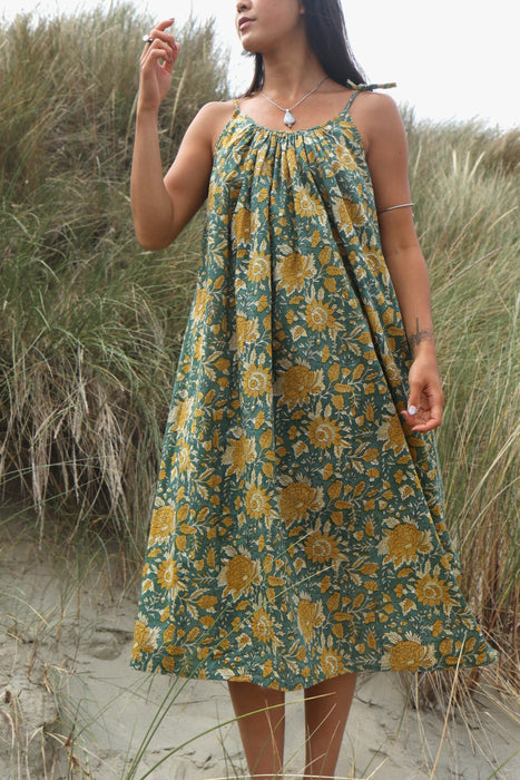 The Kalyani Midi Dress ~ Pine