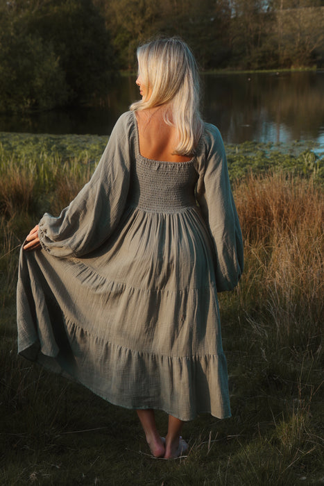 The Anushka Dress - Blue Sage