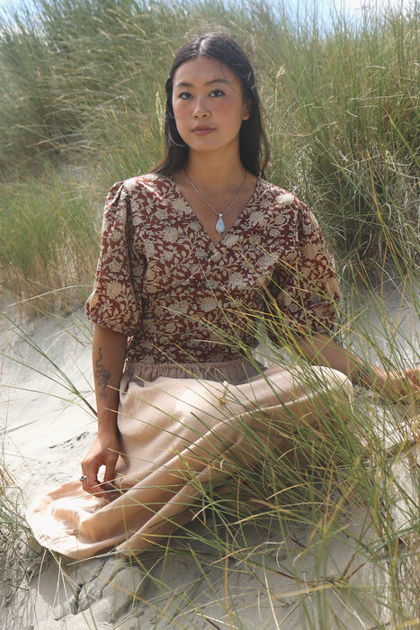 The Yara Wrap Blouse ~ Cacao