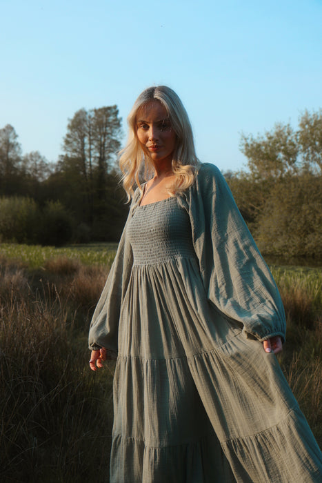 The Anushka Dress - Blue Sage