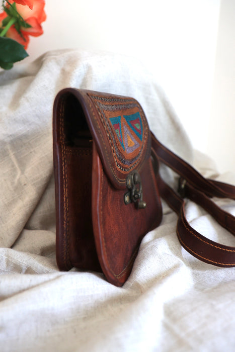 Small Embroidered Leather Bag