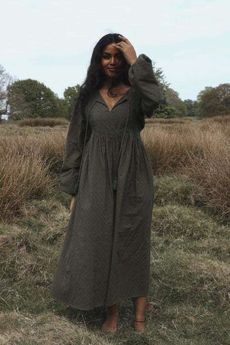 The Zenya Dress - Dark Olive
