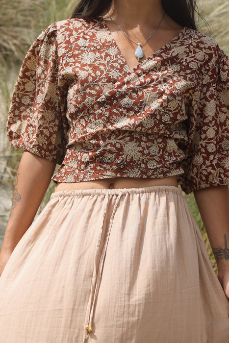 The Yara Wrap Blouse ~ Cacao