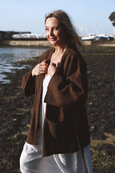 The Indira Kimono Jacket ~ Cacao Brown