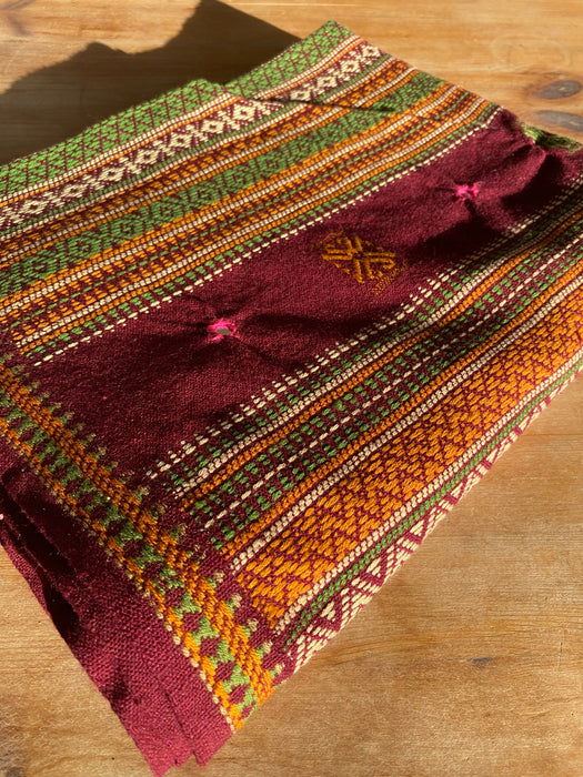 Burgundy Ethnic Embroidered Shawl