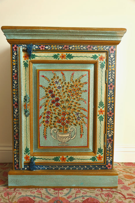 Indian Hand Painted Floral Cabinet