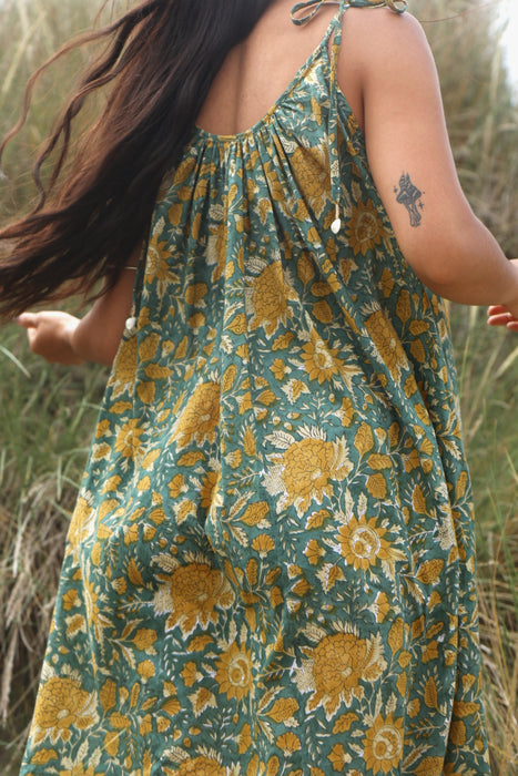 The Kalyani Midi Dress ~ Pine