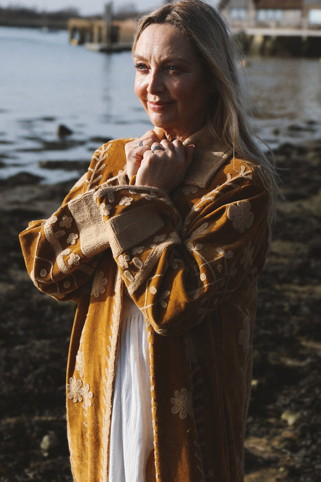 The Kasbah Velvet Duster - Golden Honey