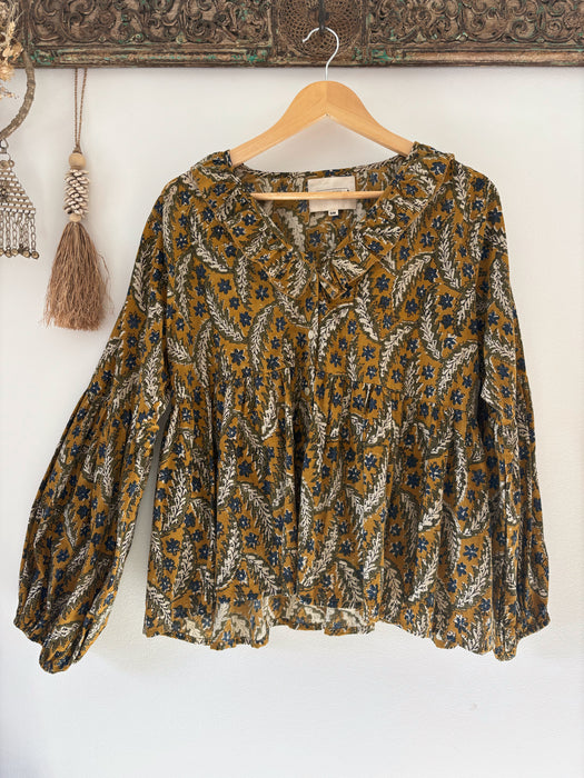 The Sundara Blouse ~ Ochre