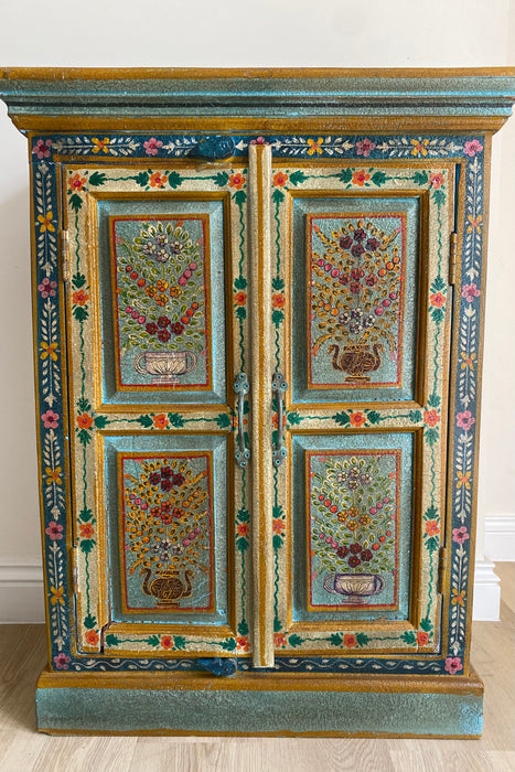 2 Door Hand Painted Indian Cabinet