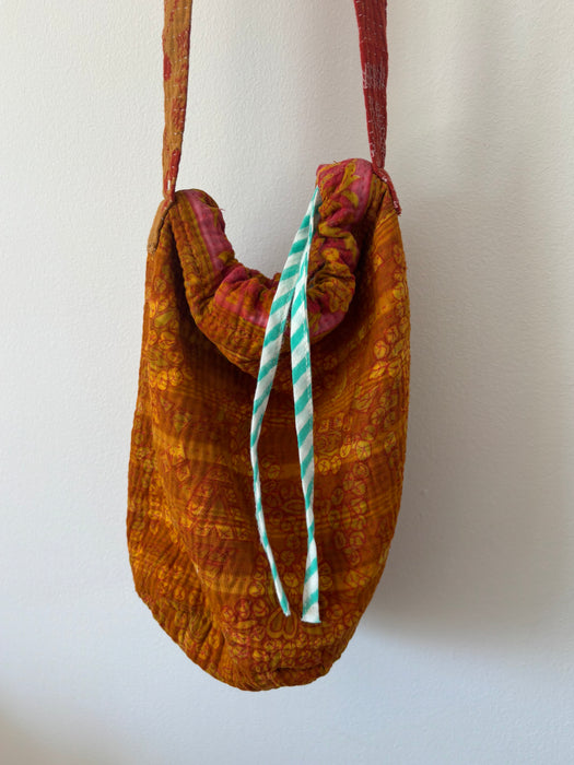 Kantha Round Bucket Bag