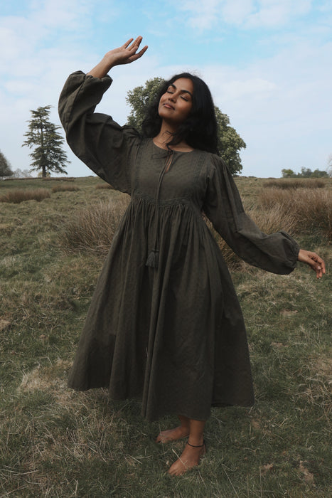 The Zenya Dress - Dark Olive