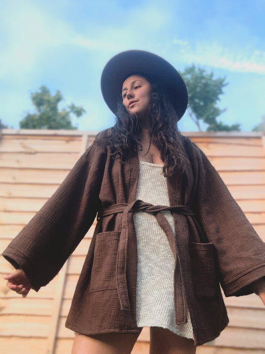 The Indira Kimono Jacket ~ Cacao Brown