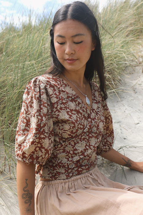 The Yara Wrap Blouse ~ Cacao