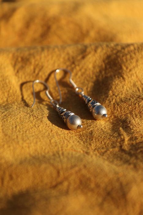 Silver Plated Bali Drop Earrings