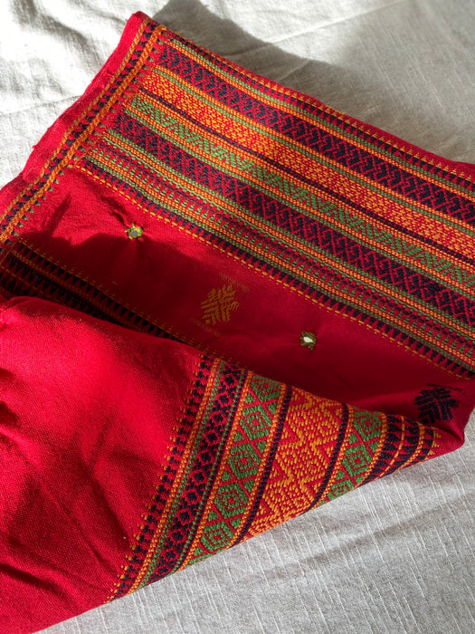 Red Ethnic Embroidered Shawl