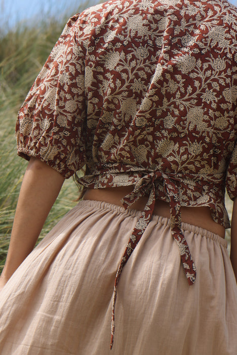 The Yara Wrap Blouse ~ Cacao