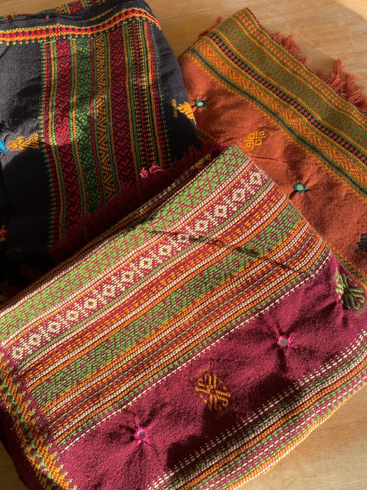 Black Ethnic Embroidered Shawl